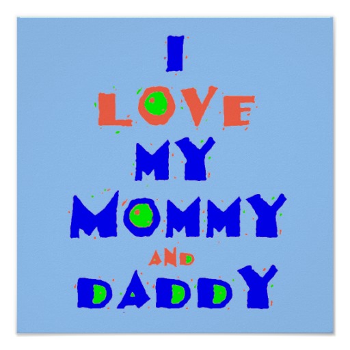 I Love My Mommy & Daddy Print from Zazzle.