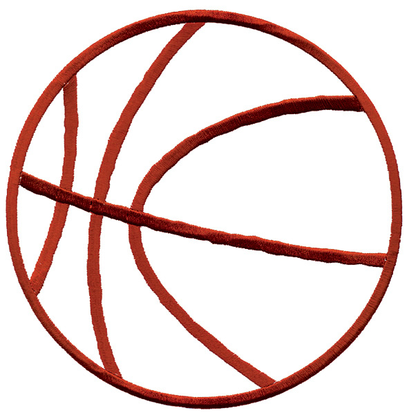 Outlines Embroidery Design: Basketball Outline from Grand Slam ...