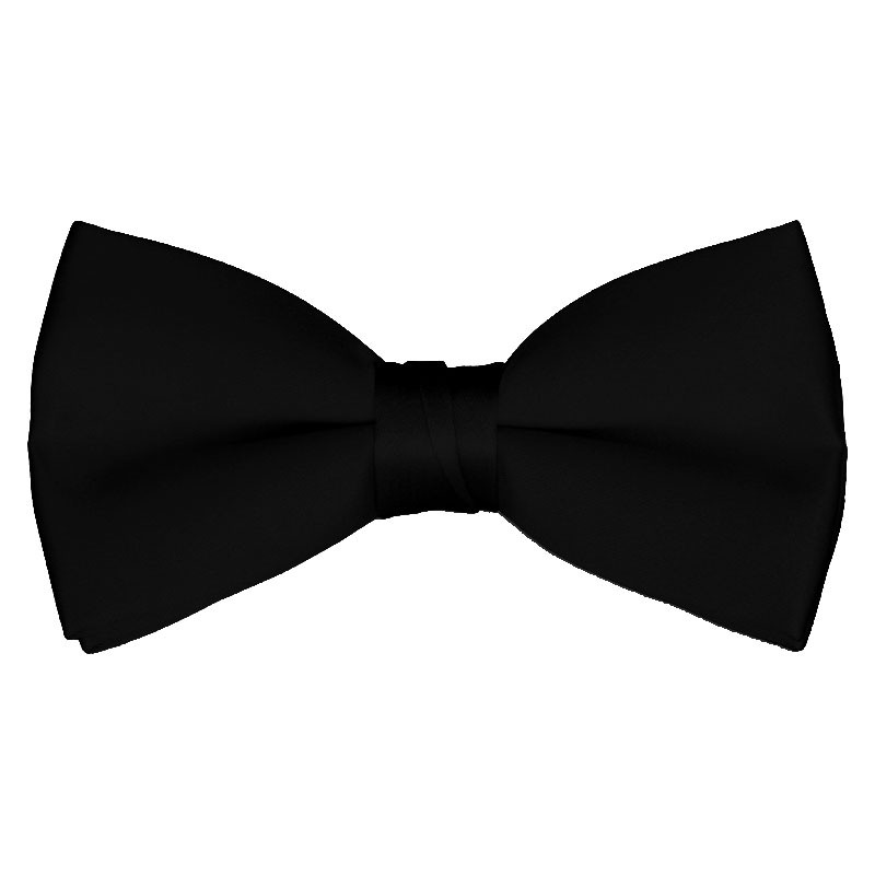 Satin Black Pre-Tied Tuxedo Bow Tie