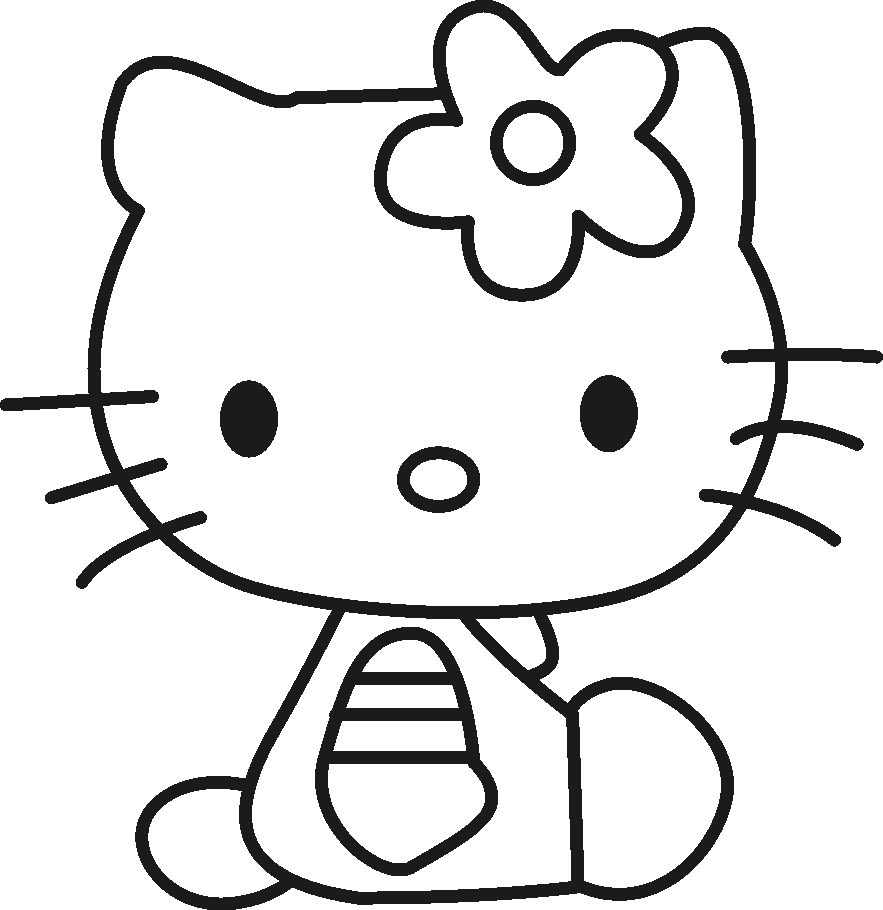 966 views Free Coloring Pages For Kids: Hello kitty coloring sheet