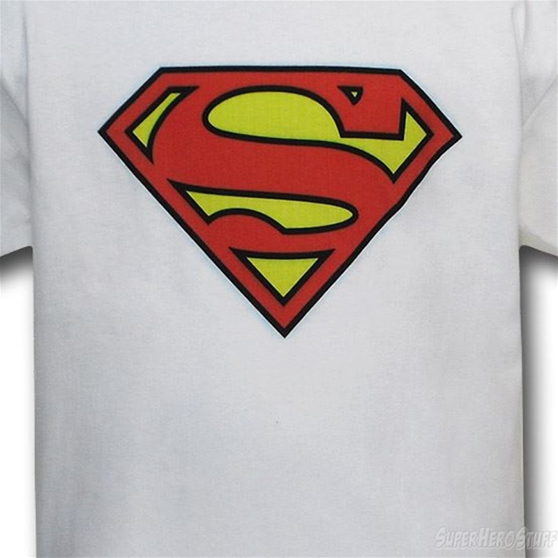 Superman Symbol White Kids T-