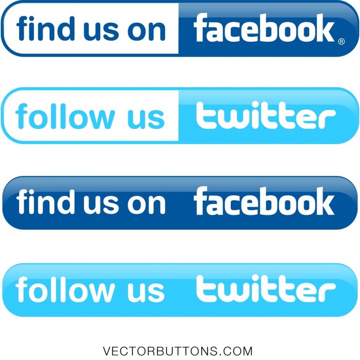 Free vector Simple Facebook and Twitter Buttons #8714 | My Graphic ...