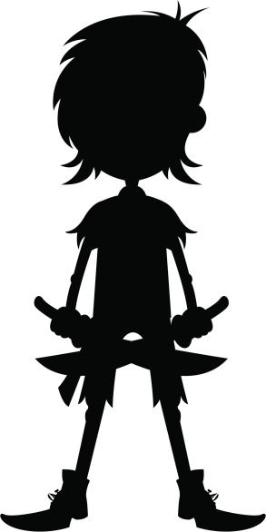 Silhouette Of A Pirate Girl Clip Art, Vector Images ...