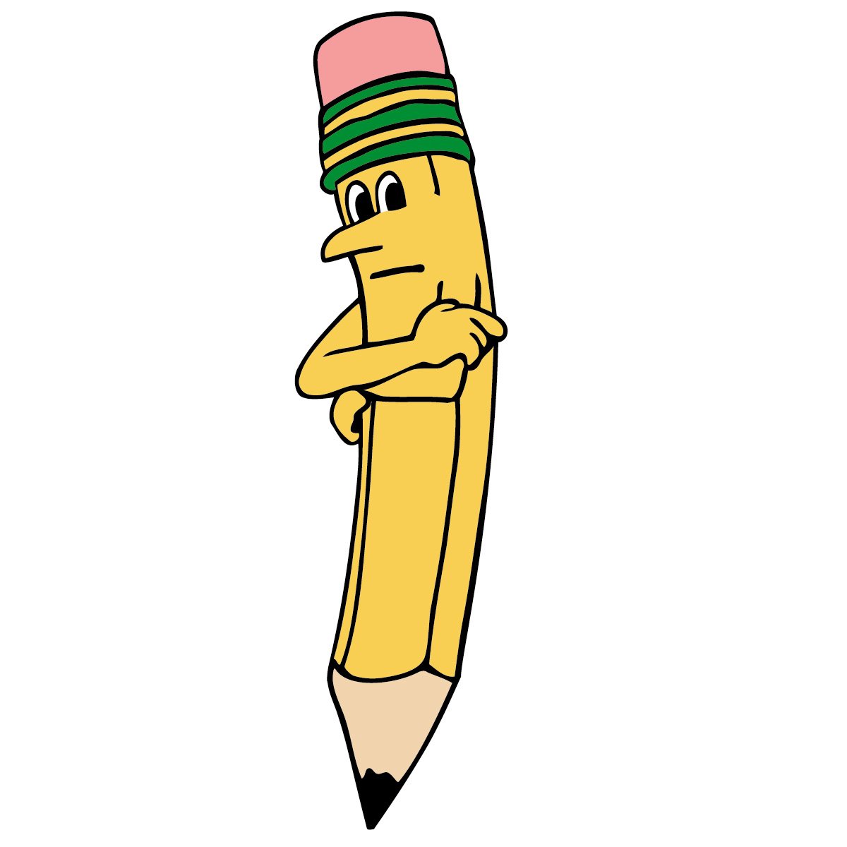 Pencil with face clipart