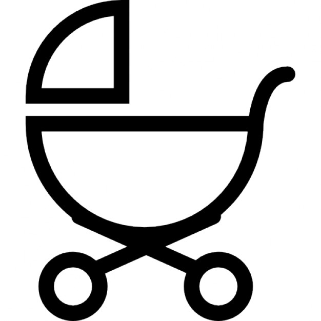 Baby stroller outline of side view Icons | Free Download