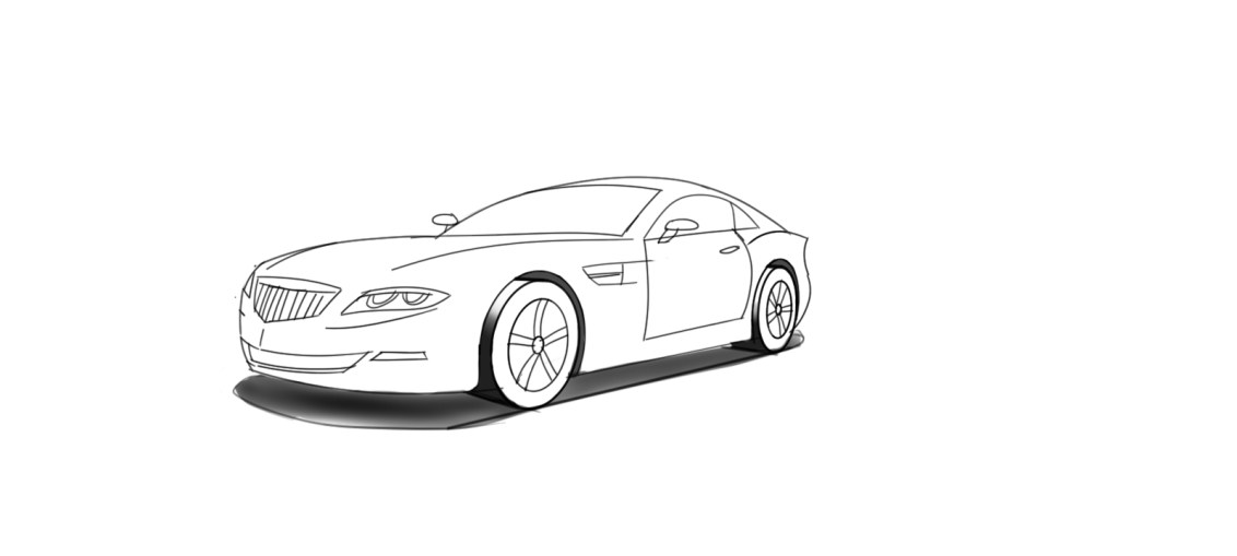 how to draw 2 point perspective car