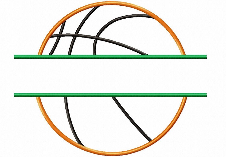 Applique Split Basketball Machine Embroidery Design