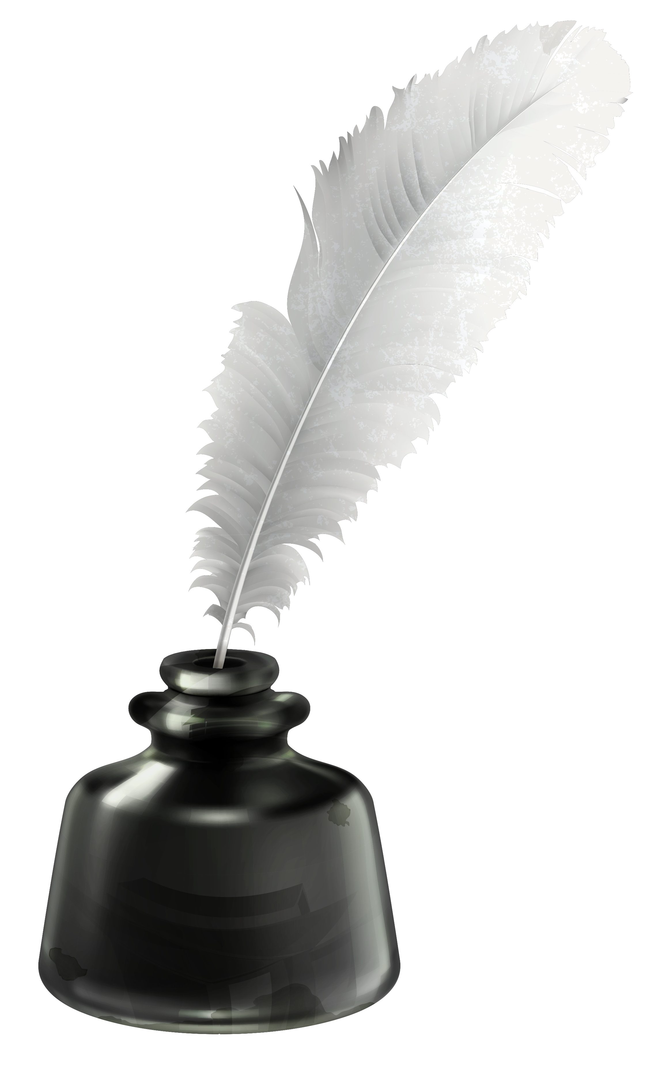Quill and Ink Pot Transparent PNG Vector Clipart