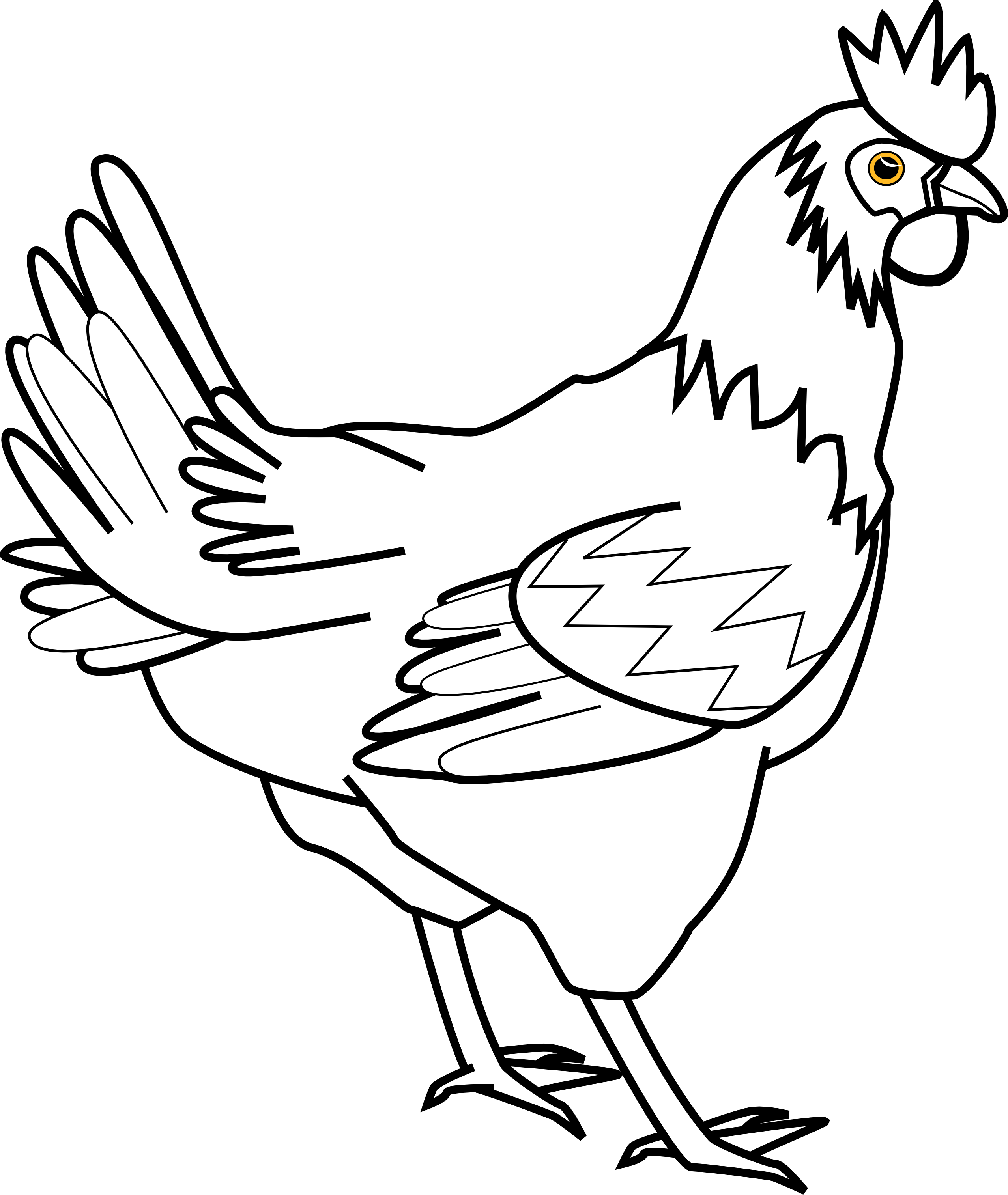 Chicken clip art black and white