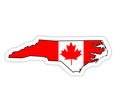 Canada flag North Carolina outline" Stickers by artisticattitud ...