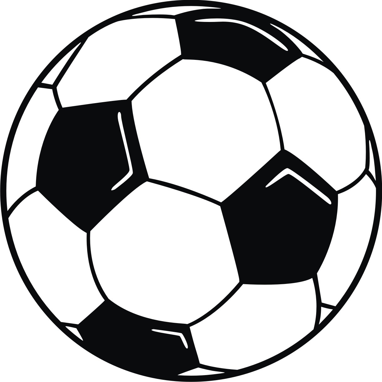 Football Ball Black And White Clipart