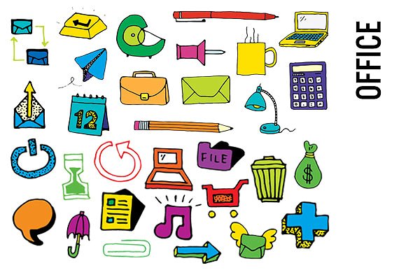 Office Supplies Clip Art-Hi Res PNGs ~ Illustrations on Creative ...