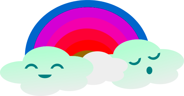 Kawaii Rainbow - vector Clip Art