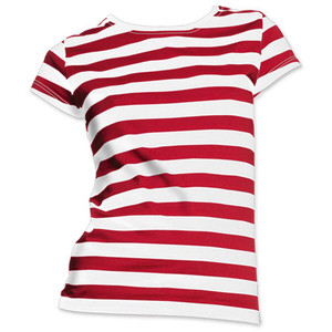 Womens Striped T-Shirt Red & White Stripes Tee [sz-S] - eBay ...