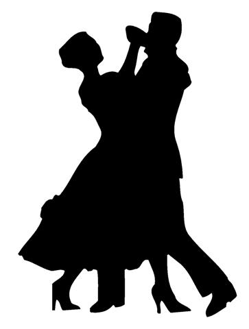 Ballroom Dancers Silhouette Decal Sticker