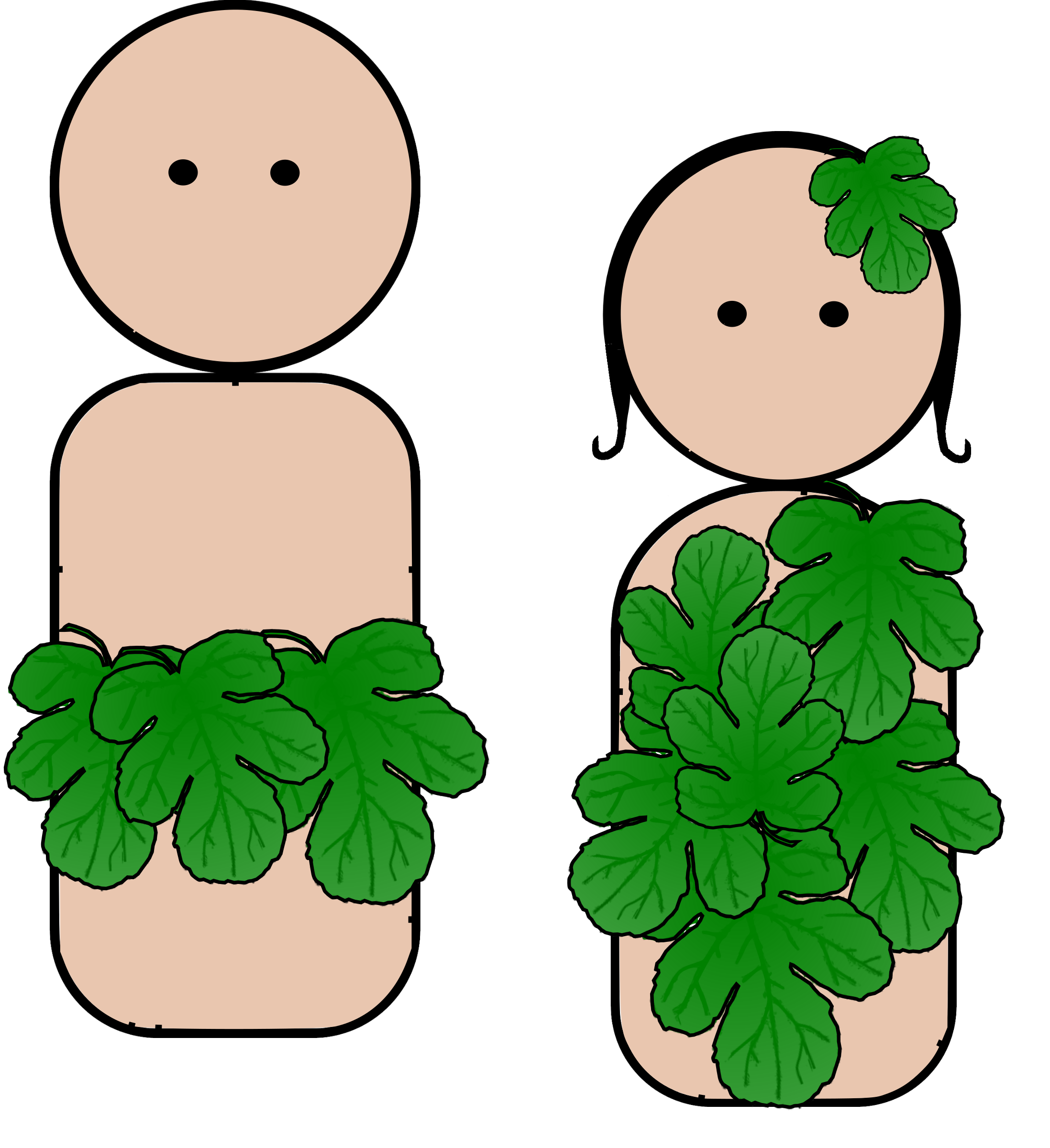Clipart - Peg People Adam and Eve