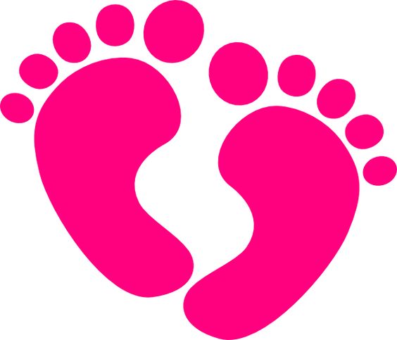 Pink baby feet clipart