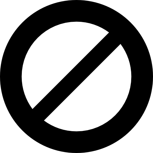 Circle with a slash prohibition symbol - Free signs icons