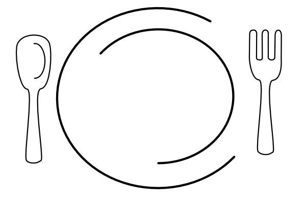 471 views Dinner Plate Black And White Clipart