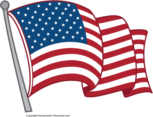 Transparent american flag clipart