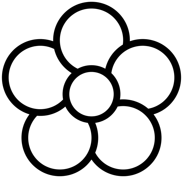 Five-petal flower icon.white.svg