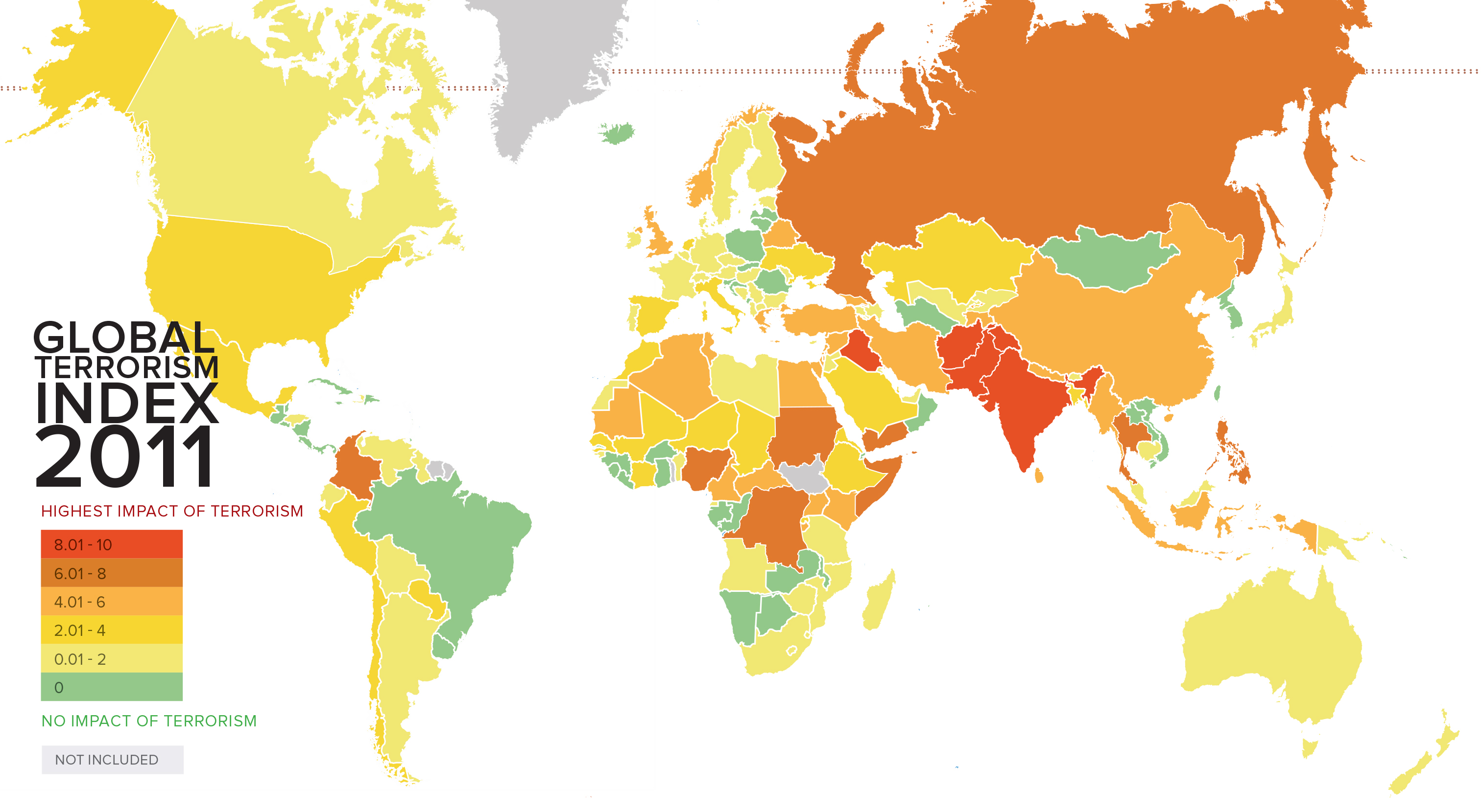 Heat map: Terrorism around the world (the U.S. is among the least ...