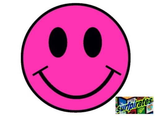 Smiley Face 80s Iron on T Shirt Transfer Pink - 80sneonfancydress.