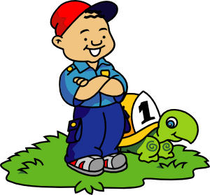 Boy And Turtle clip art - vector clip art online, royalty free ...