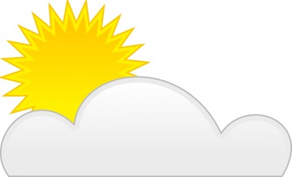 Sun Cloud clip art | Vector Clip Art