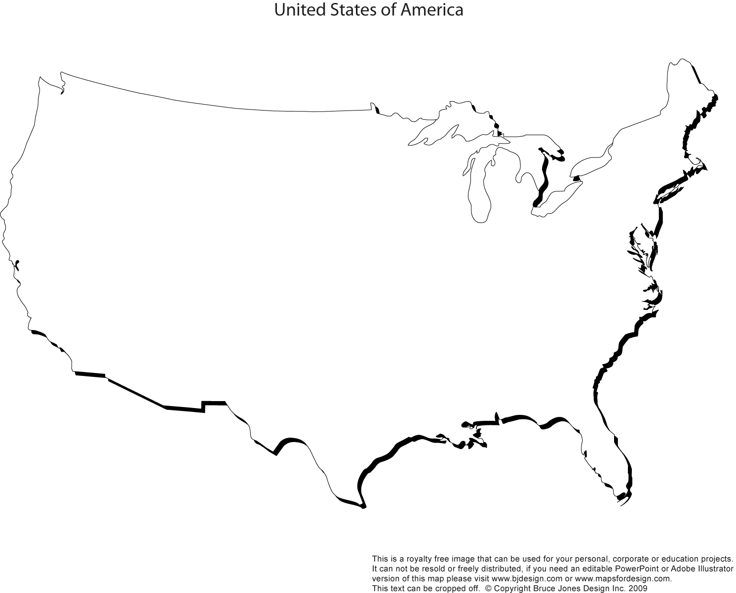 Printable Blank Outline Map Of The United States Printable Blank Outline Map Of The United States