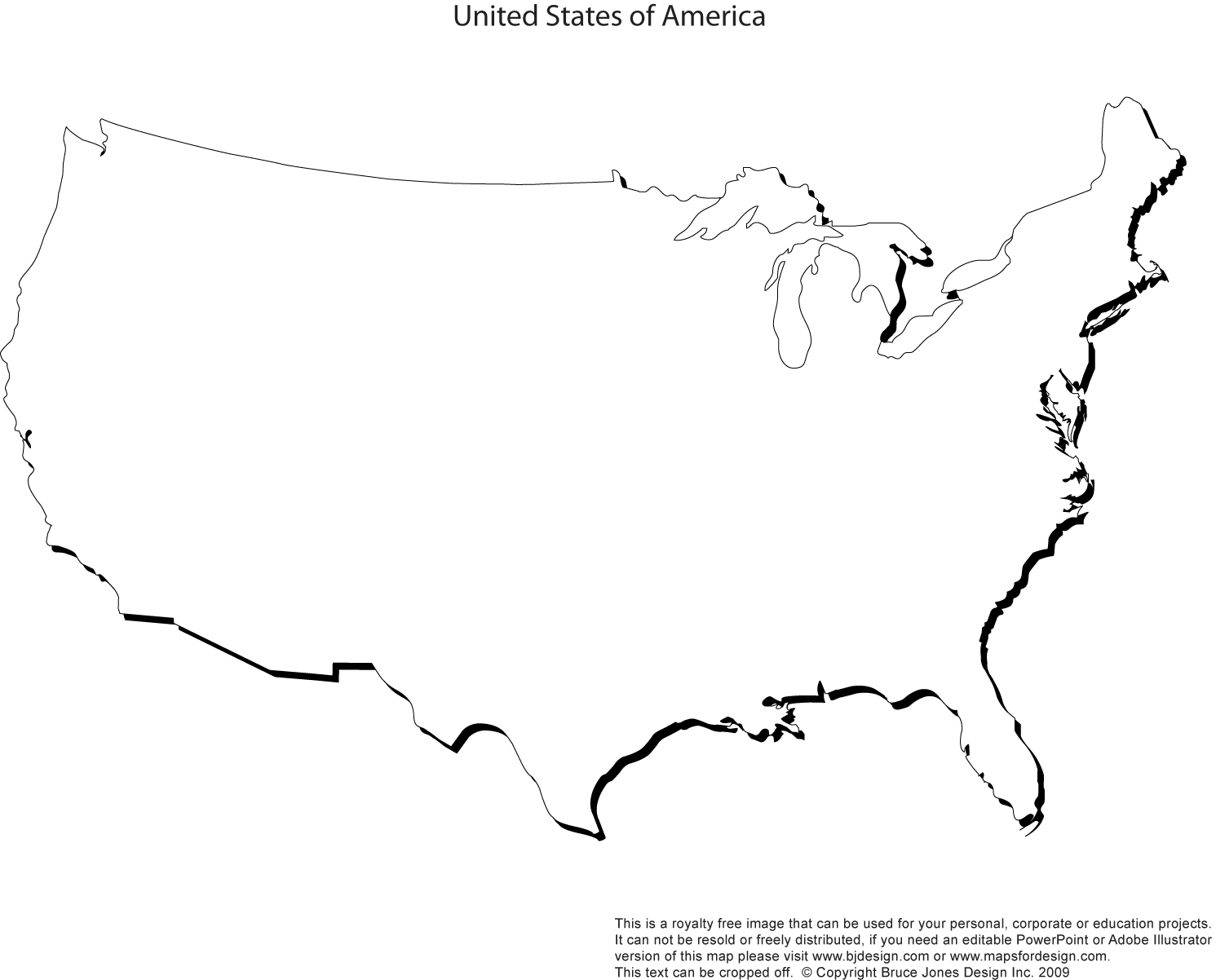 US and Canada Printable, Blank Maps, Royalty Free • Clip art ...