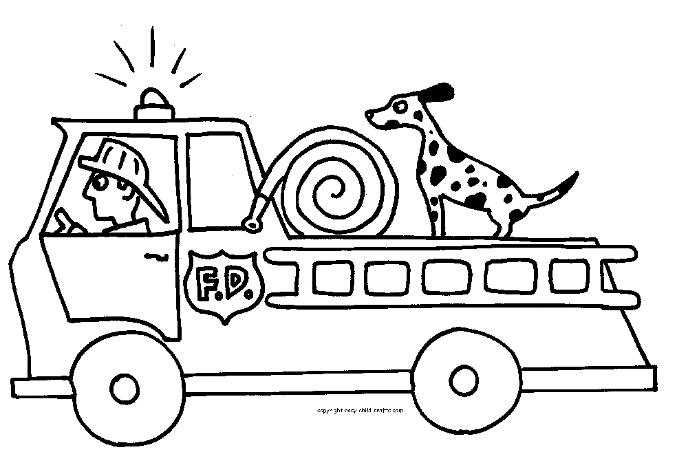 fire truck clipart black and white - photo #6