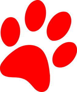 Red Puppy Paw Print clip art - vector clip art online, royalty ...