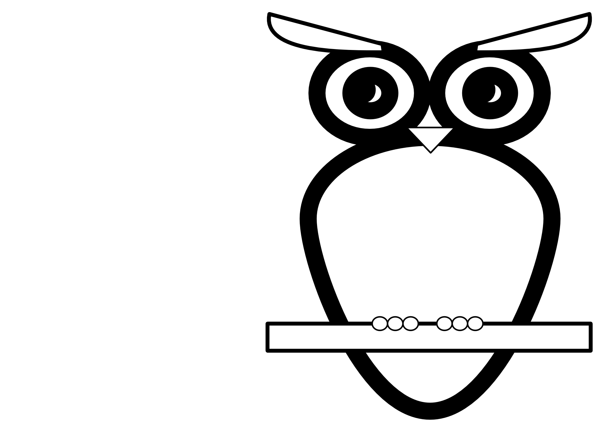 owl clipart black and white free - photo #38