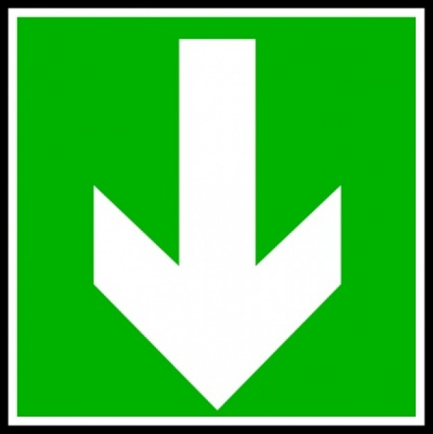down arrow within a green square | Download free Vector