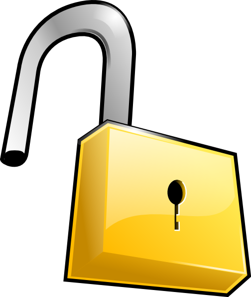 Open Lock clip art Free Vector