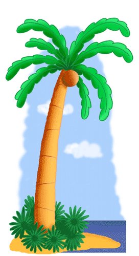 Palm tree Cartoon Standee for elifesize 5 | Cardsup Greetings Ltd