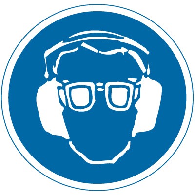 International Symbol Labels - Eye & Ear Protection Required - SYM40