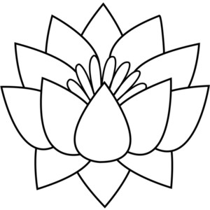 Lotus flower clipart black white