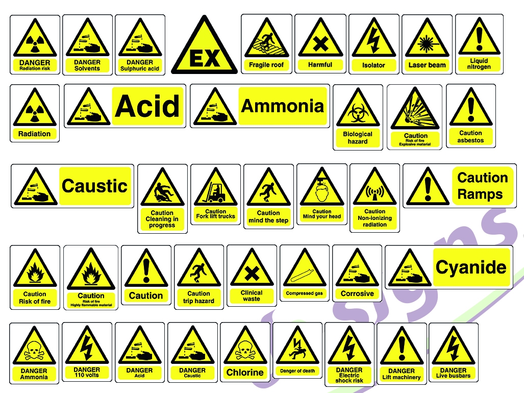 Health And Safety Warning Signs And Meanings