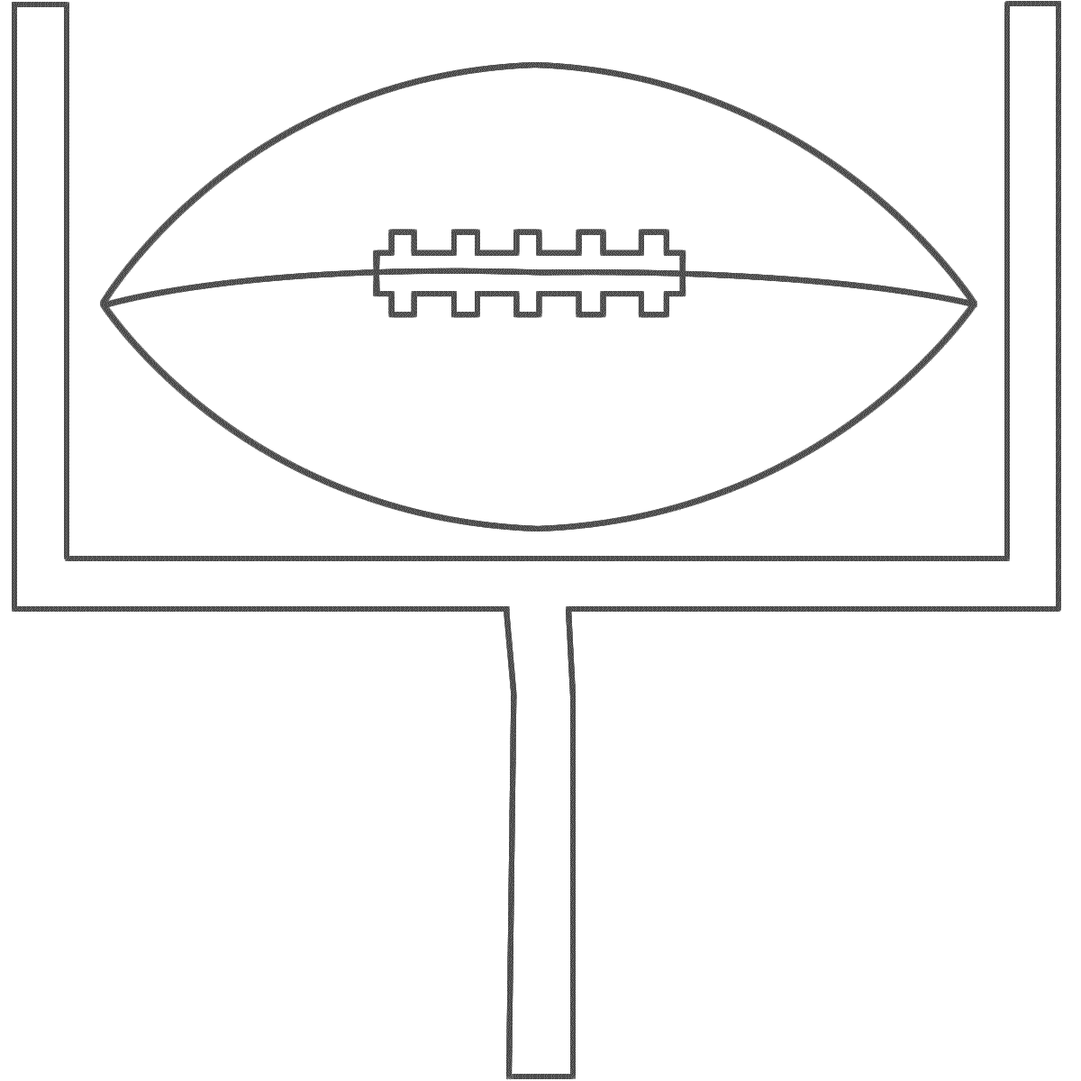 Football on a goal post - Coloring Page (Sports)