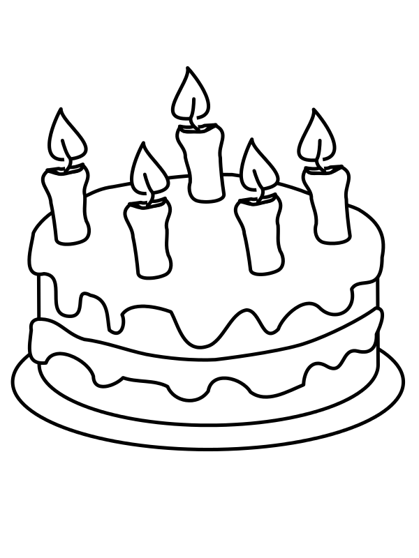 Birthday Cake- Line Drawing - ClipArt Best