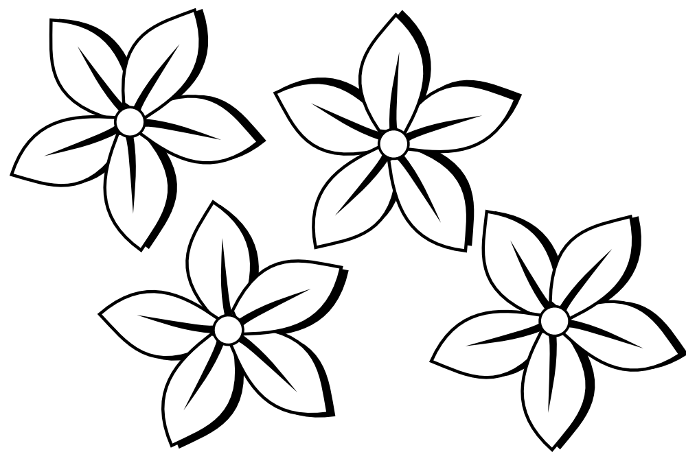 Clip Art Flowers Black And White