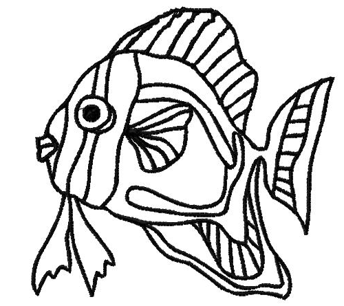 Fish and Sea Creatures :: 1462 Flash Fish Outline - Letzrock ...