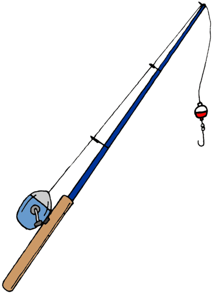 Free Blue Fishing Pole Clip Art