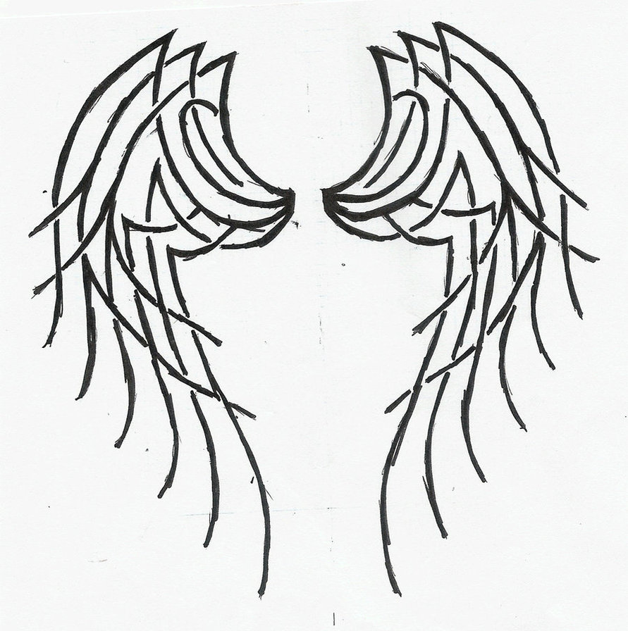 Tribal Angel Wings Tattoo By Katerlin On Deviantart - Free ... - ClipArt  Best - ClipArt Best