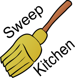 Chore: Sweep Kitchen clip art - vector clip art online, royalty ...