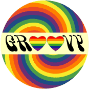 Rainbow Hearts - GROOVY (Hypnotic) - GAY PRIDE STICKERS