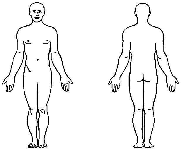 Blank Body Diagram & Human Body Outline Printable Cliparts