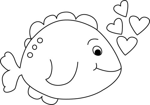 Image of Fish Clipart Black and White #9887, Cute Black And White ...